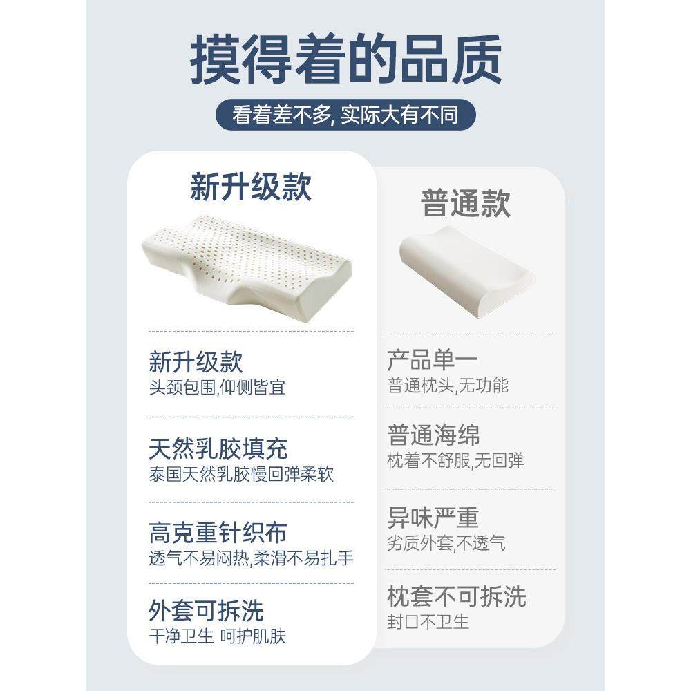 泰国天然乳胶颈椎枕头护颈椎男女学生单人家用助睡眠橡胶记忆枕芯,淘宝优惠券,粉丝福利购,淘宝优惠卷
