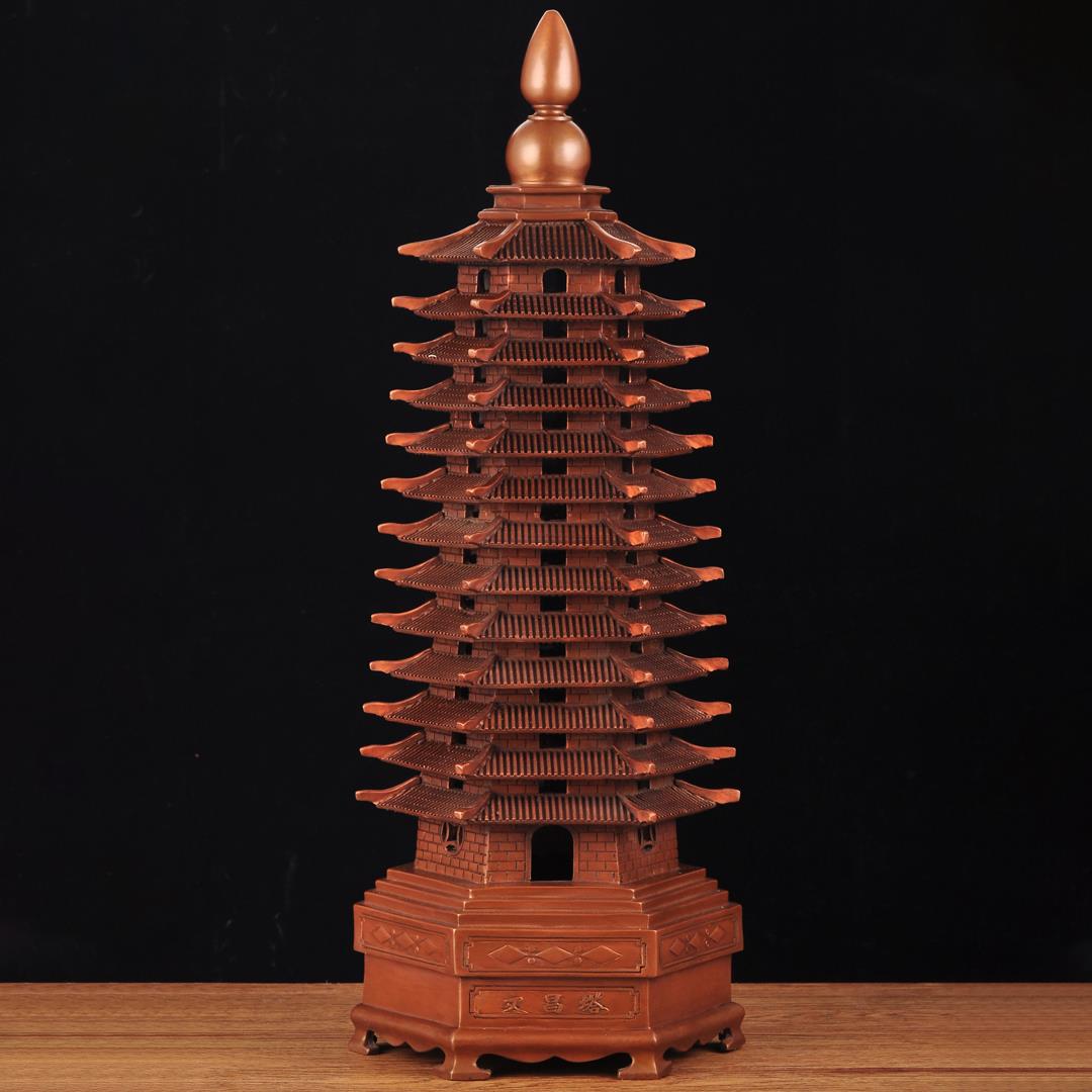 紫铜十三层文昌塔摆件13层9九层铜文昌塔家居客厅书房桌面装饰品 - 图2