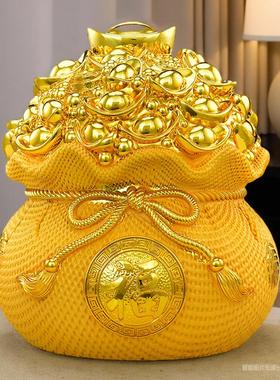 钱袋、储蓄罐、银锭、聚宝盆饰品可存放可取回客厅酒柜、电视柜入