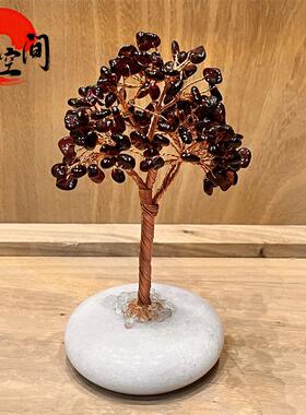 天然水晶招财树家居客厅书房桌面车载摆件礼物ins风新款立体135BY