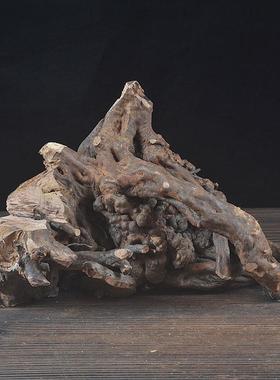 木头根雕底座创意枯木实木树根风化木家居装饰品陶瓷人物佛像摆件