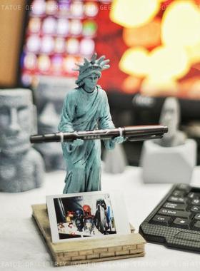 创意树脂工艺品过度自由女神系列笔托支架托盘手机支架多功能托盘