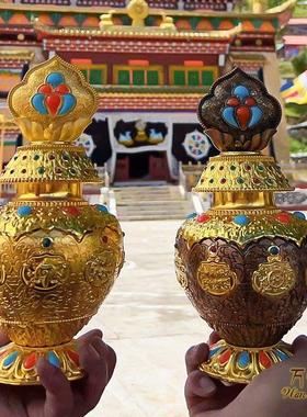 宝瓶龙王聚财地藏摩尼宝瓶八吉祥摆件如法供奉殊藏传财神吉祥瓶