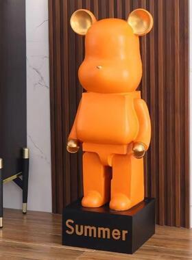 创意网红暴熊落地式大型摆件客厅无障碍豪华风格电视柜软装客厅装