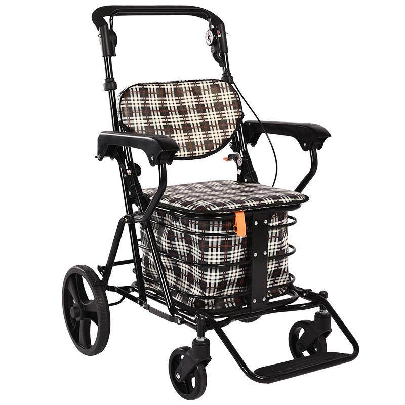 埃立娇老年购物手推车助行代步车折叠买菜车可坐四轮推车轻便可推,淘宝优惠券,粉丝福利购,淘宝优惠卷