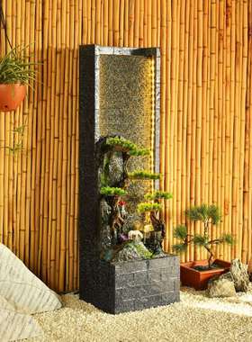 水幕墙水2567假山流喷泉招财摆件室酒店办公业开客厅庭院玄关现水