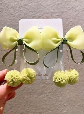 女童古风果冻纱蝴蝶结发夹