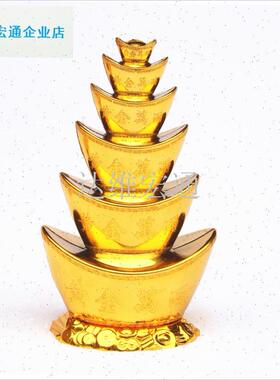 料仿真金元宝塔发财树家居摆件工艺品聚L宝盆开业装饰新年喜庆.