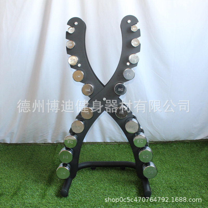 Storage rack dumbbell display rack household X-shaped dumbbell rack commercial equipment 10 pairs of dumbbell rack fitness