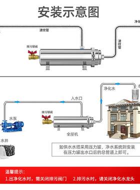 全屋净水器家用大流量立式精铸卡箍前置管道中央过滤器净水器