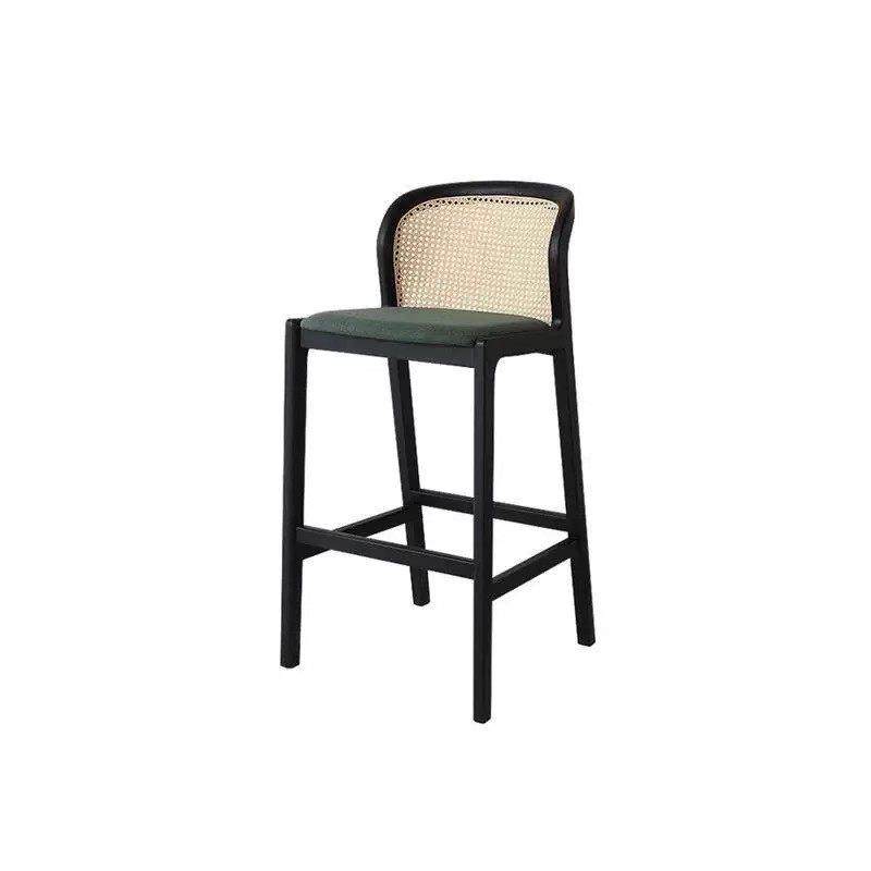 北欧实木高脚椅家用高脚凳子客厅岛台餐椅吧台椅前台藤编吧台椅,淘宝优惠券,粉丝福利购,淘宝优惠卷