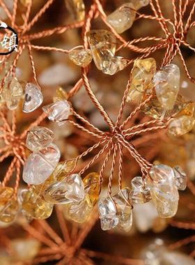 新款精选天然巴西黄水晶招财摇钱树家居装饰品开业乔迁送礼品摆件