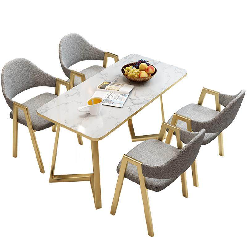 长方形轻奢现代简约餐桌小户型餐厅餐饮商用洽谈桌奶茶店桌椅组合,淘宝优惠券,粉丝福利购,淘宝优惠卷