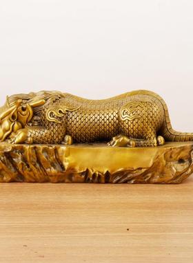 铜避水龙兽吸水兽镇水兽王蚣蝮水宠麒麟客厅书铜房办公398室茶摆