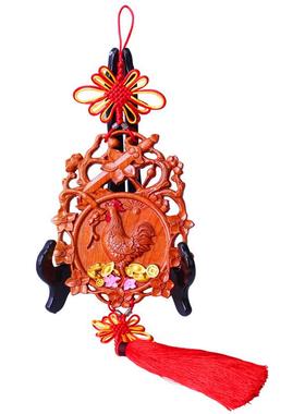 桃公鸡桃花斩精桃致木雕刻工YXT艺品挂件摆大件木量厂家直销