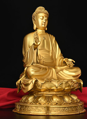 新品高端大日如来菩萨黄铜佛y像人物摆件适用家庭客厅书架供奉装
