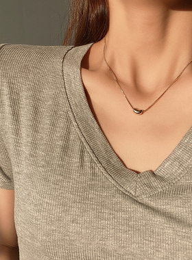 极速钛钢豆子项链女夏轻奢小众设计ins冷淡风2021年U新款锁骨链ch