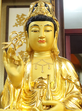 极速台湾铜贴金释迦牟尼佛像观音佛像地藏王菩P萨供奉娑婆三圣桌