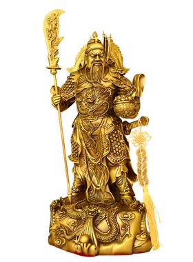 新品全铜关公关二爷人物摆件家z居玄关客厅电视柜摆放武财神关羽