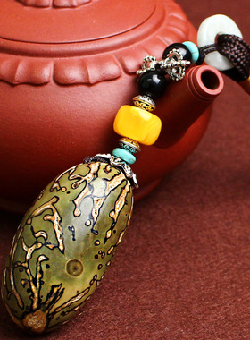 极速千眼菩提子原籽手把件手工打磨原料挂件吊Q坠配金刚杵文玩饰