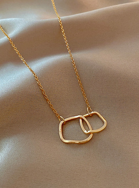 极速简约几何圆环项链女r轻奢小众冷淡风锁骨链2023年新款潮时尚