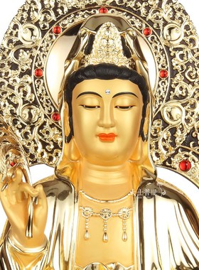 极速台湾珐琅纯铜东方三圣药师佛佛像家J用供奉日光月光菩萨神像