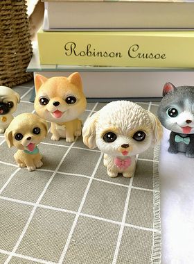 可爱摇头小狗动物桌面小摆件创意车内饰品个性办公桌摆设生日礼物