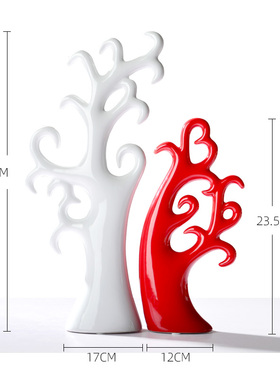 家居饰品个性礼品现代时尚摆件客厅 装饰陶瓷工艺摆设 创意爱情树