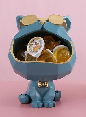 创意进门户法斗犬入钥匙收纳摆件客厅玄电视关柜家居装法斗狗收饰