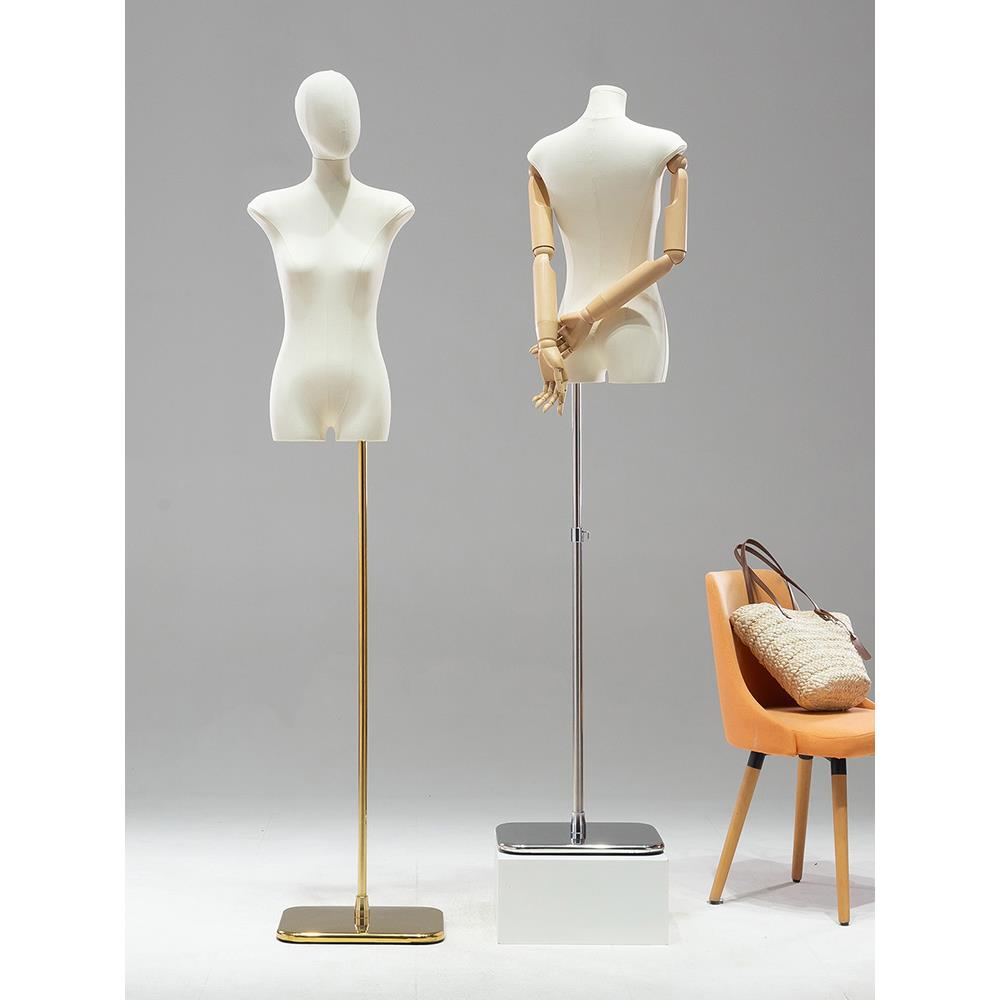 服装店平胸模型道具女性半身人体女性服装橱窗人体模型展示架假人 - 图1