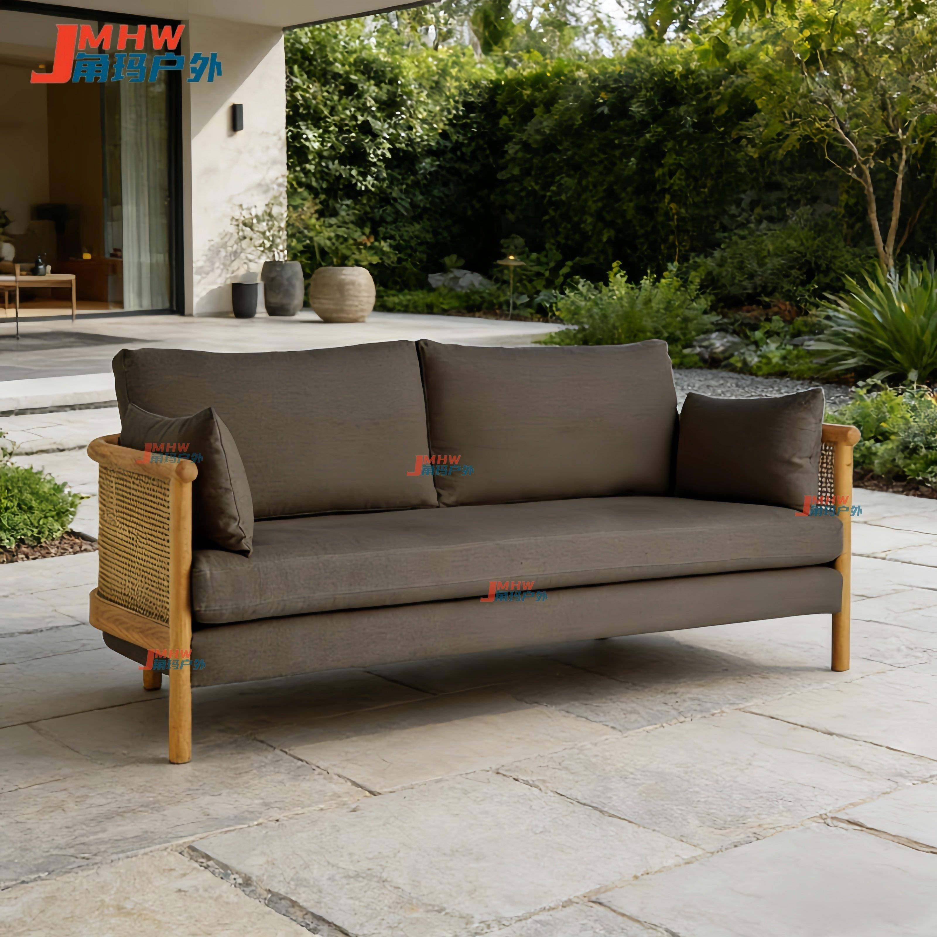 北欧户外沙发茶几组合柚木高端庭院酒店室外实木家具藤编餐厅桌椅,淘宝优惠券,粉丝福利购,淘宝优惠卷