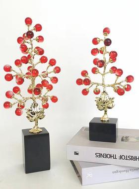 轻奢高档葡萄发财树创意摆件家居装饰品客厅样板房办公室乔迁礼品