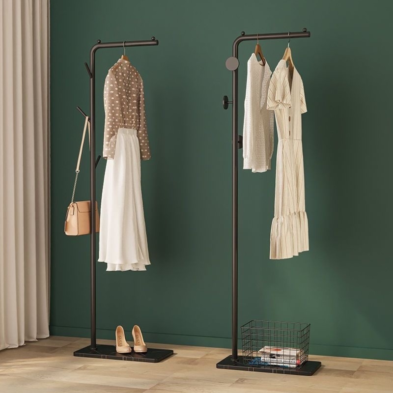 岩板石衣帽架卧室内简易家用晾衣架落地轻奢单杆式收纳挂衣挂包架 - 图2