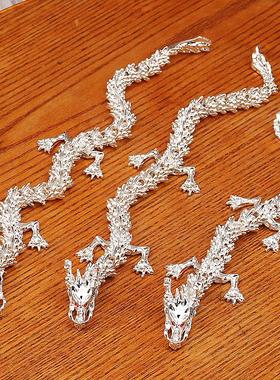 创意合金铸造3D关节可活动银龙家居桌面装饰高级五爪龙摆件