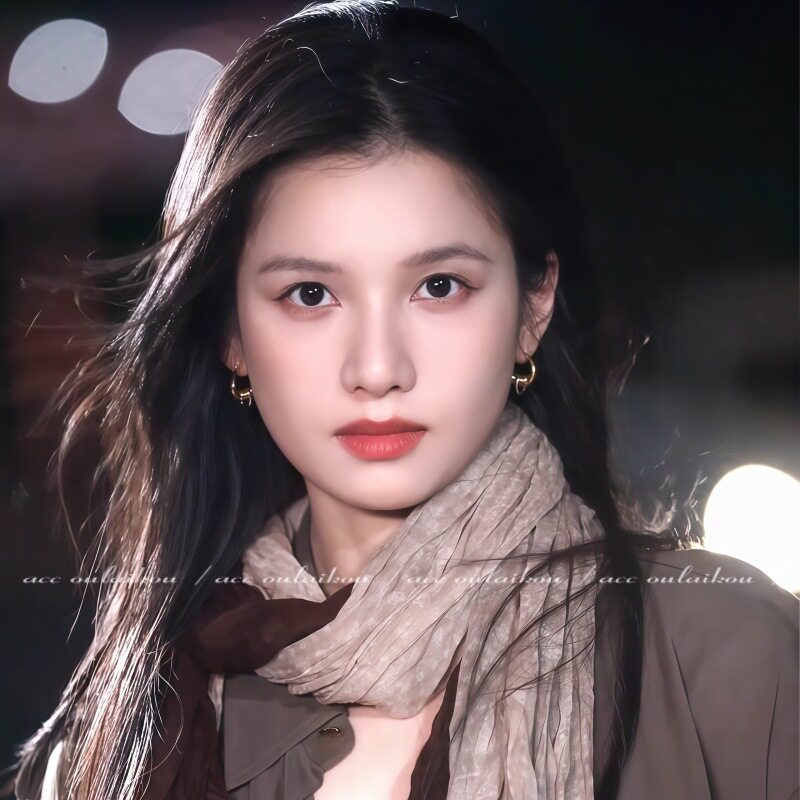 张婧仪同款棕咖色丝巾秋冬氛围感长款围脖复古文艺风褶皱装饰围巾