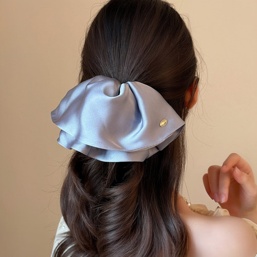 发夹女后脑勺2026新款高端缎面裙摆马尾夹蝴蝶结抓夹头饰森系发饰 - 图1