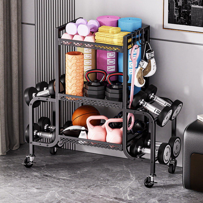 健身器材收纳架瑜伽收纳筐哑铃壶铃带轮收纳篮体育器材运动置物架,淘宝优惠券,粉丝福利购,淘宝优惠卷