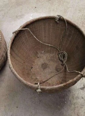 民俗老物件老农具旧箩筐竹筐竹篓农家院怀旧收藏影视道具装饰摆件