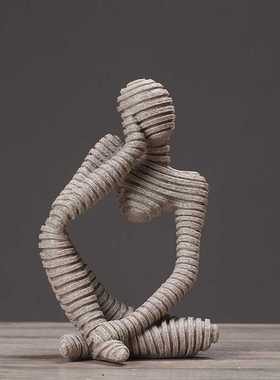 现代简约抽象人物摆件北欧创意家居书房电视柜装饰品摆设一件代发