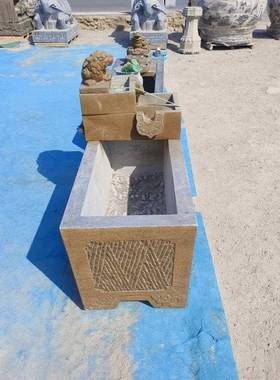 庭院石雕鱼缸水循环流水器水花园造景t$*&u+sd装饰水吸兽池风工厂