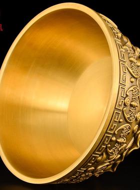 黄铜聚宝盆摆件家用客厅电视柜酒柜办公室财位店铺开业乔迁礼品