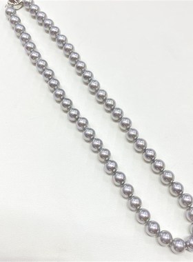 极速施家同e款灰色款贝珠项链 实物真的好看女款贝珠颈链项链妈妈