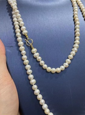 极速天然a淡水珍珠项链女款项链毛衣链女款珍珠饰品礼物珠宝