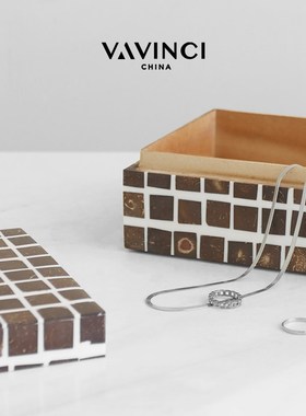 极速新品现代轻奢牛骨格纹首饰z收纳盒摆件创意样板间卧室梳妆台