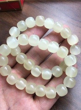 极速天然阿富汗玉老型珠手链手串女款手链 晶体P透略带猫眼 上手