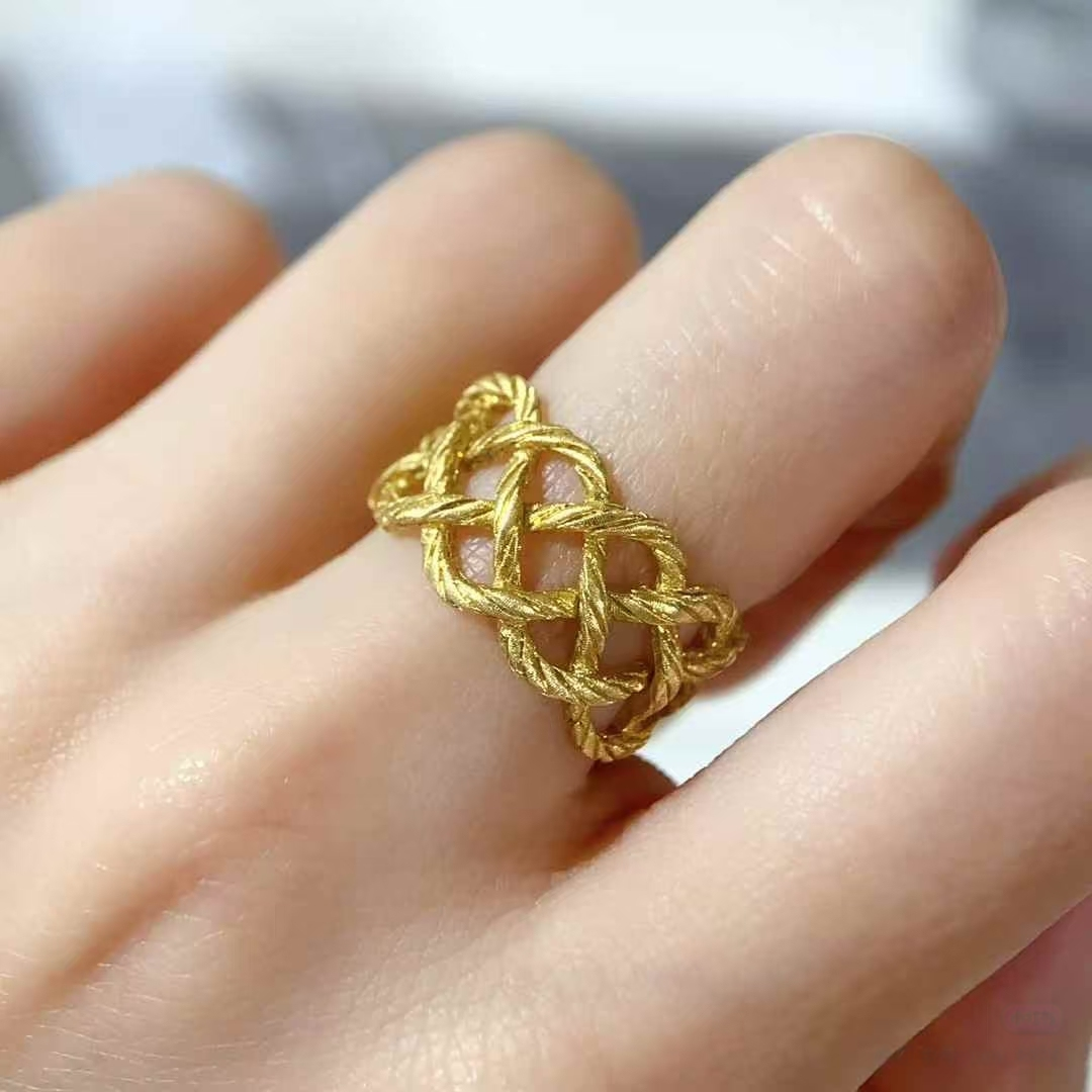 工厂定制金包银编绳戒指女款轻奢小众设计感高级送女友新年礼物,淘宝优惠券,粉丝福利购,淘宝优惠卷