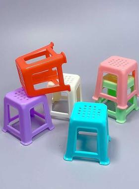 娃娃屋迷你仿真小椅子 BJD微缩食完场景厨房麻将桌小凳子道具配件