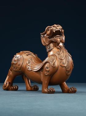 铜欣祥 紫铜瑞兽貔貅摆件 家居装饰品客厅玄关办公室工艺品摆设