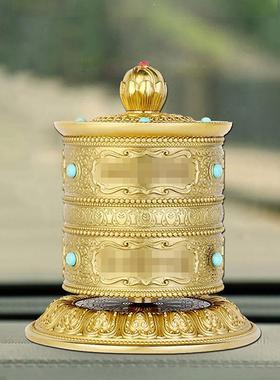 欧斯特车载转轮手拨转筒宝石镶嵌指捻转动转金桶摆件