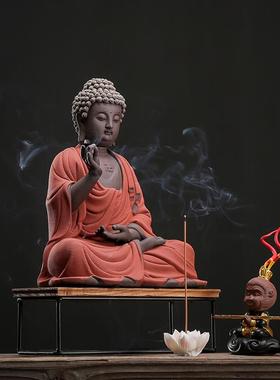 新中式如来佛像摆件陶瓷释迦摩尼家居客厅办公室创意玄关禅意装饰